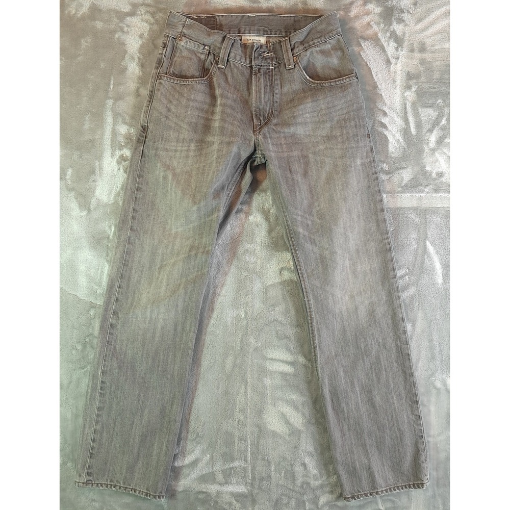Levis 514 Slim Straight Jeans Mens Size 30x30 Grey Wash Denim Stretch